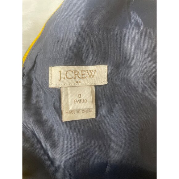 J. Crew Womens Floral Yellow & Black Dress 0P Fit and Flare Vibrant Elegant - Picture 6 of 11